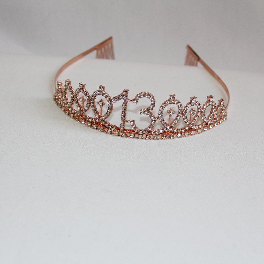 Rhinestone 13-Tiara Crown with Combs